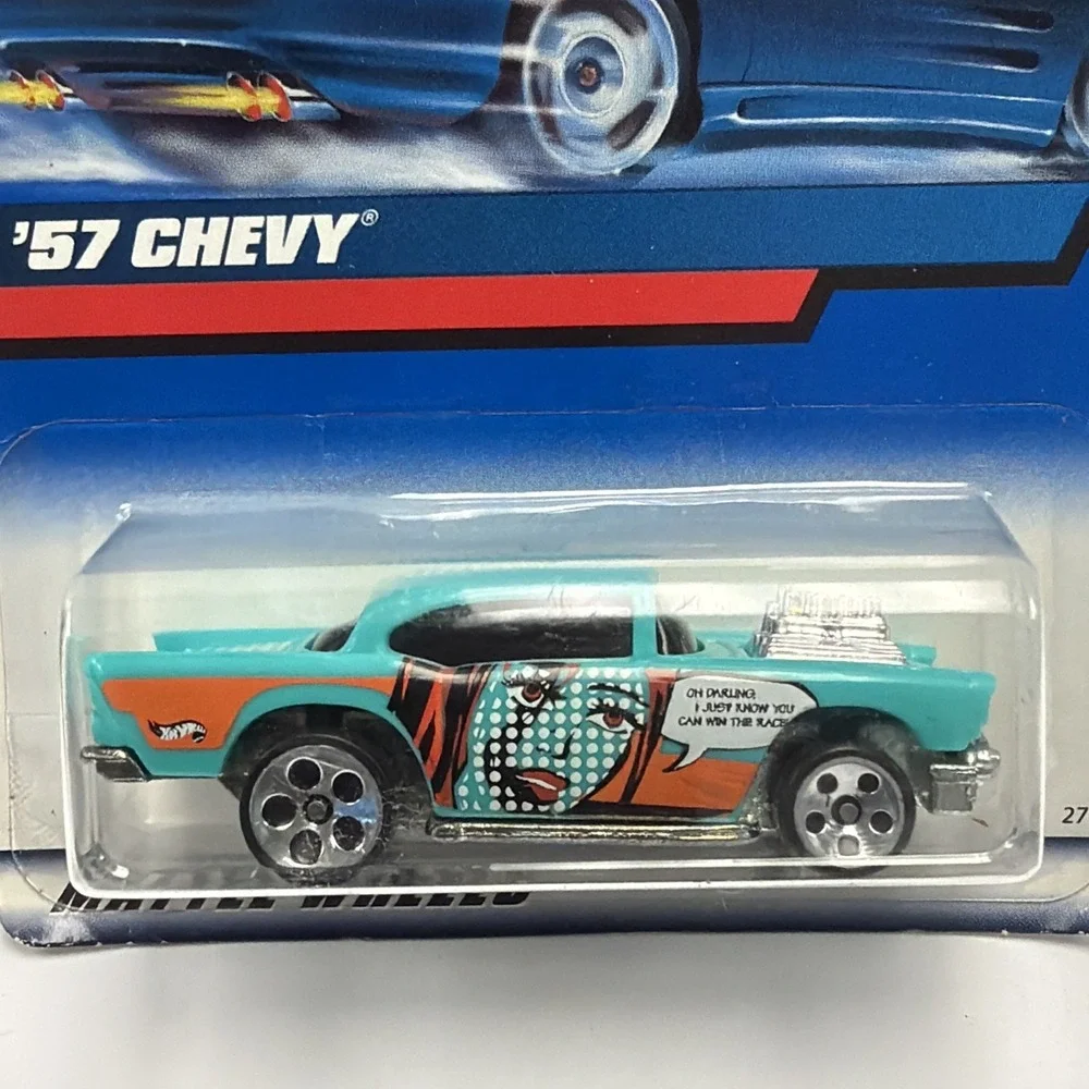 Hot Wheels Red '57‎ Chevy (1999) Mattel Collector Toy Car #105 Vintage 5 Spoke